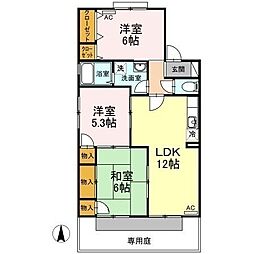 エスポワール34A 3LDKの間取図画像