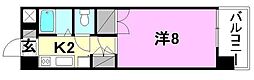 メゾン中村3 1Kの間取図画像