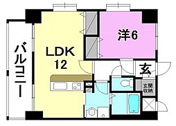 ルネッサンス枝松 1LDKの間取図画像