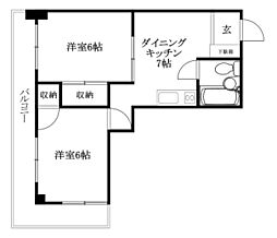 グレース小栗 2DKの間取図画像