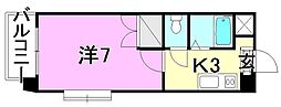 メゾン桑原 1Kの間取図画像