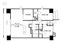 レーベン御宝アルビオ・タワー 3LDKの間取図画像