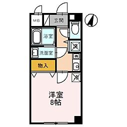 ドール魚崎 1Kの間取図画像