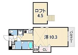 メトロポリタン 1Kの間取図画像