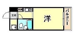 カサベラ岡本 ワンルームの間取図画像