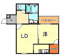 フジパレス東灘 1LDKの間取図画像
