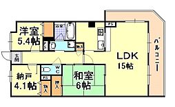 アーバネックス芦屋業平 2SLDKの間取図画像