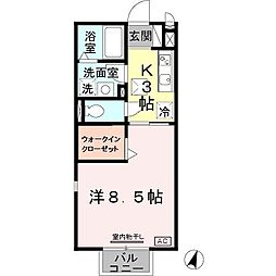 グランドパイン 1Kの間取図画像