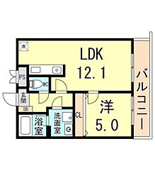MAINSTAGETheBaseFront 1LDKの間取図画像