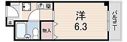ベレーロ魚崎 1Kの間取図画像
