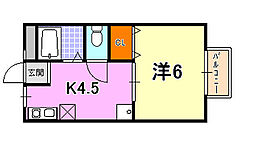 シティライフ岡本 1Kの間取図画像