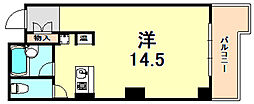 ハウゼ芦屋 1Kの間取図画像