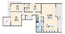 (仮称)東灘区御影山手1丁目ヘーベルメゾン 3LDKの間取図画像