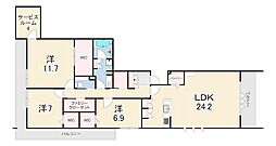 (仮称)東灘区御影山手1丁目ヘーベルメゾン 3SLDKの間取図画像