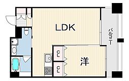 テラコート芦屋 1LDKの間取図画像