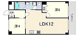 サンライフつちや 2LDKの間取図画像