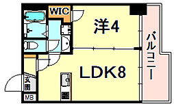 ブエナビスタ神戸イースト 1LDKの間取図画像