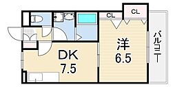 アビタシオングラシューズ 1DKの間取図画像