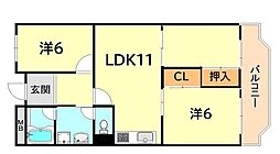 芦屋山ノ手アーバンライフ 3LDKの間取図画像