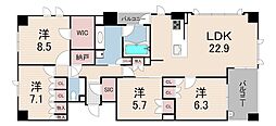 パークシュロス芦屋 4LDKの間取図画像