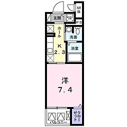 ボニート魚崎 1Kの間取図画像