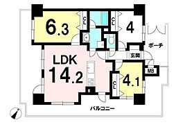 ペルル加島2 2SLDKの間取図画像