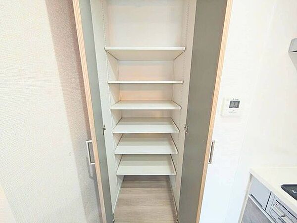 キッチンの収納スペース。食品や調味料の保管に便利です♪