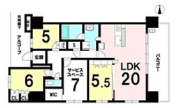 プレサンスレジェンド上新庄 3SLDKの間取図画像