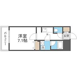 alesia北円山 1Kの間取図画像