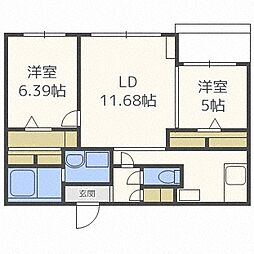 C-SELECTION.STELLA1 2LDKの間取図画像