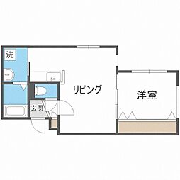 ノースポインツ澄川 1LDKの間取図画像