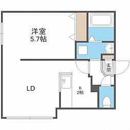 ビクトワール澄川 1LDKの間取図画像