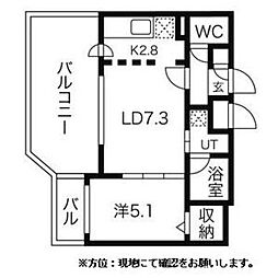 フォレストヒルズB 1LDKの間取図画像