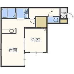 クラリス美園 1LDKの間取図画像