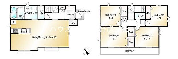 全居室に収納あり玄関にはシューズインクローゼットもある新築4ＬＤＫ戸建て！！車も2台駐車可能（車種による）
