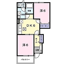 ロイヤル・ガーディアン壱番館 2DKの間取図画像