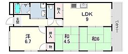 奥井電機社員寮 3LDKの間取図画像