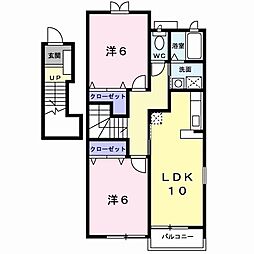 アルシオネB 2LDKの間取図画像