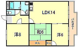 清秀レジデンス 3LDKの間取図画像
