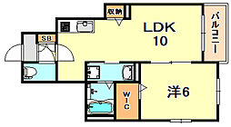 アミエーラ 1LDKの間取図画像