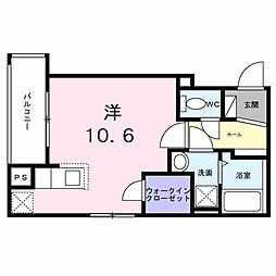 ヒカルサ神戸王塚台I ワンルームの間取図画像
