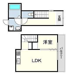Fornest旭が丘 1LDKの間取図画像