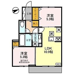 ソリッソ大久保町西嶋 2LDKの間取図画像