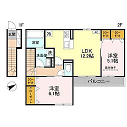 ソリッソ大久保町西嶋 2LDKの間取図画像