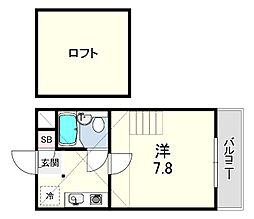 ヨーロピアンB 1Kの間取図画像