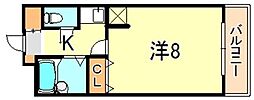 エスポワール大津和 1Kの間取図画像