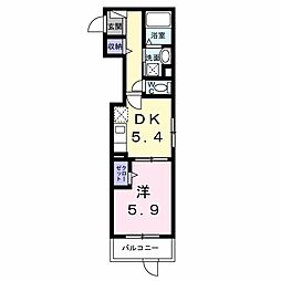 神戸市垂水区山手3丁目アパート 1DKの間取図画像