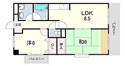 パストラル松本 2LDKの間取図画像