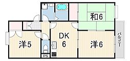 ヴァンベールB 3DKの間取図画像