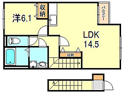 ステディア 1LDKの間取図画像